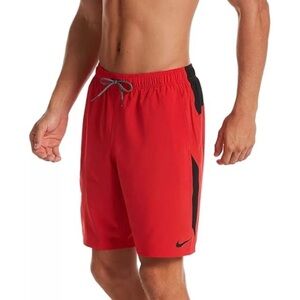 Nike Mens 9" Contend Volley Swim Trunk Shorts University Red/Black X-Large